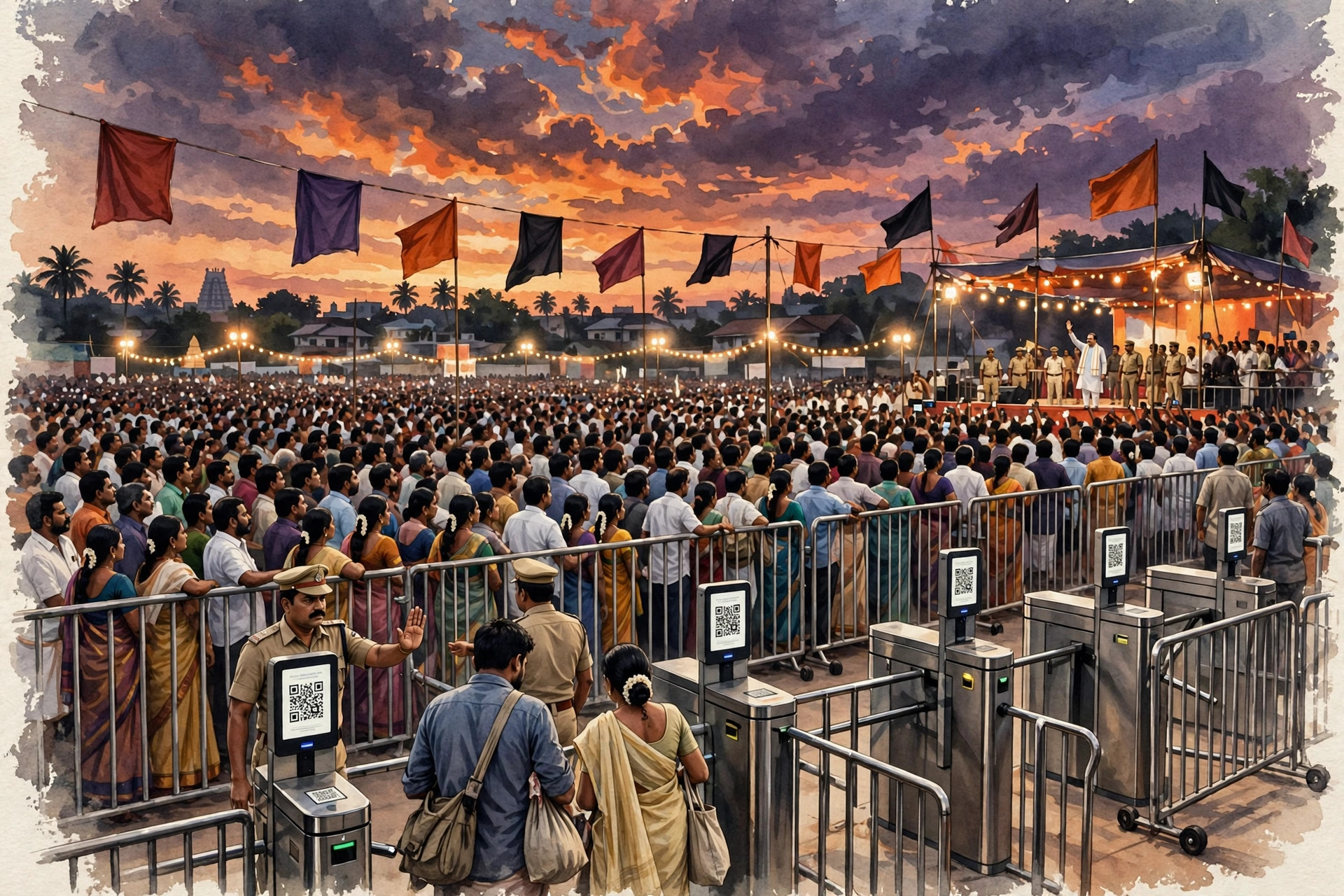 மதுராந்தகம் இடைத்தேர்தல் பிரசாரக் கூட்டத்தில் திரண்ட மக்கள் — சித்தரிப்பு